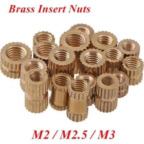 100pcs M2 M2.5 M3 Brass insert nut Injection Molding brass knurled thread inserts nuts