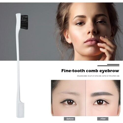 2 in 1 Makeup Eyebrow Eyelashes Brush Combs Double-sided Edge Control Hair Comb Hairstyle Salon DIY Hair Styling Tool