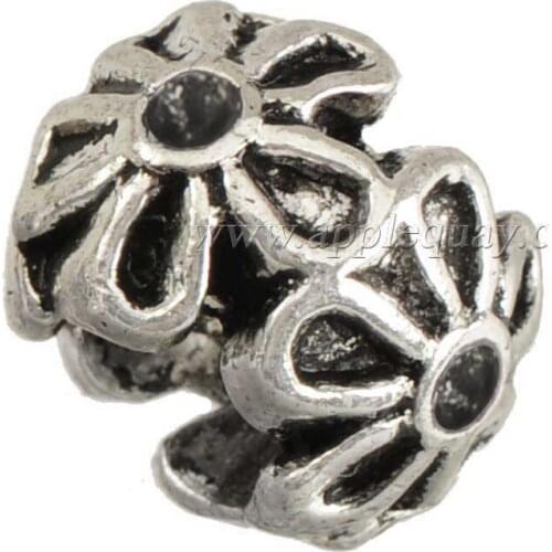 20pcs/bag Wholesale Lots Charms Beads Making Bracelet European Flower Garland Bronze Silver Metal 5mm Hole DIY Jewelery Fittings