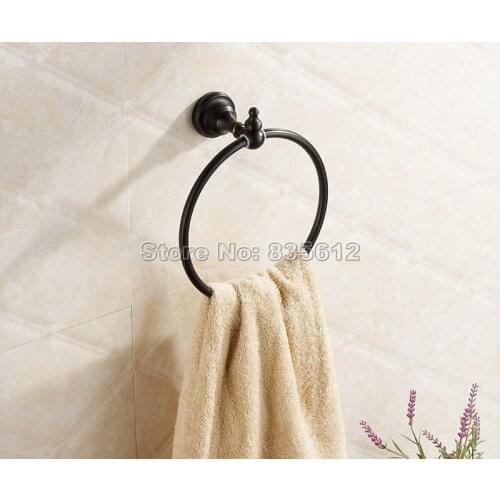 Bathroom Accessory Wall Mounted NEW Black Oil Rubbed Brass Towel Rings Holder Wba825