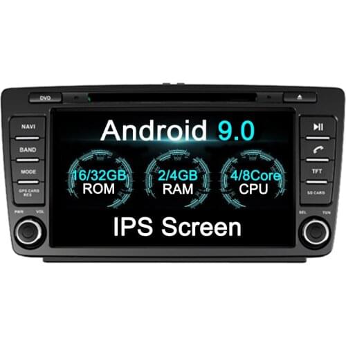 Android 9 Autoradio For SKODA/Octavia 2008-2011 Car Multimedia player 2 Din DVD GPS 4 Core RAM 2GB ROM 16GB FM Radio