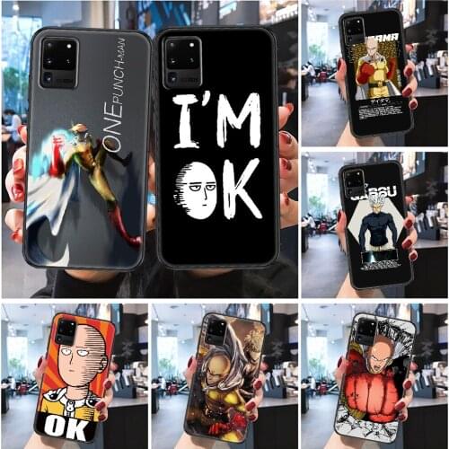 One Punch Man Anime Phone case For Samsung Galaxy Note 4 8 9 10 20 S8 S9 S10 S10E S20 Plus UITRA Ultra Frosted black painting