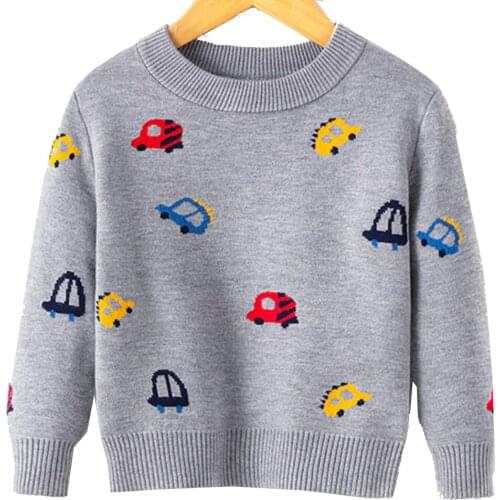 2-7Years Autumn Winter Baby Boys Woolly Jumper Sweaters Kids Knitting Pullovers Tops Cute Long Sleeve Knitwear Children Clothes