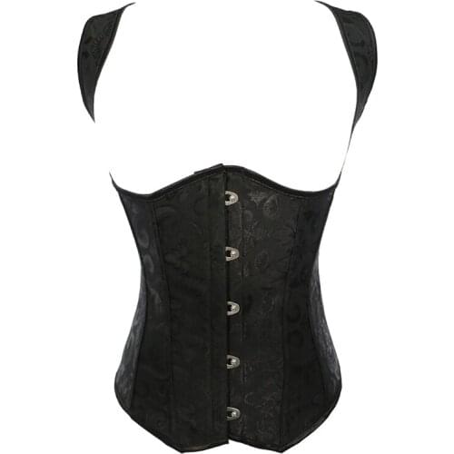 Women Corset Top Steel Boned Bustier Sexy Steampunk Gothic Vest Brocade Jacquard Plus Size S-6XL Wholesale