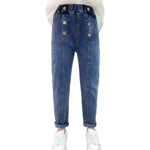 Big Girls Jeans Solid Color Jeans Girls Casual Style Kid Jeans Spring Autumn Childrens Clothing 6 8 10 12 14