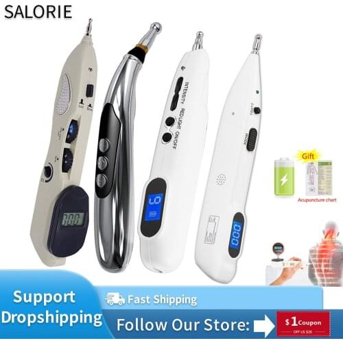 Electronic Acupuncture Pen USB Rechargeable Meridian Massage Pen Therapy Machine Massager for Body Back Arm Pain Relief Tool