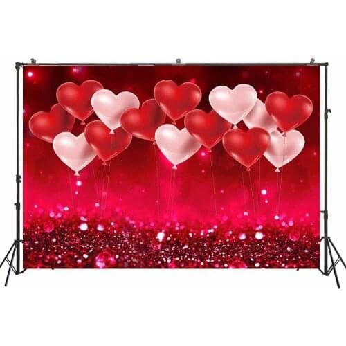 Valentines Photography Backdrop Love Hearts Balloon Sparkling Newborns Baby Children Photo Background for Studio Photocall W4831