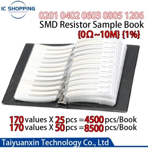 A Book 0201 0402 0603 0805 1206 SMD Resistor Book 1% Capacitor Resistance Package Component Sample Book One-hundredth Accuracy