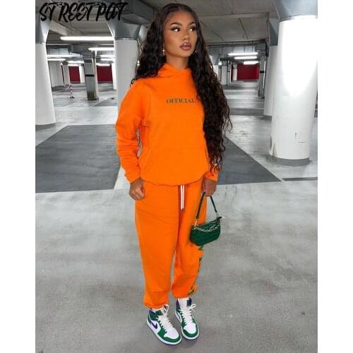 Letter Print Tracksuit 2 Two Piece Set Women Oversize Hoodies Sweatshirt Sweatpants Joggers Loose Sport Suit Outfits Sweatsuit