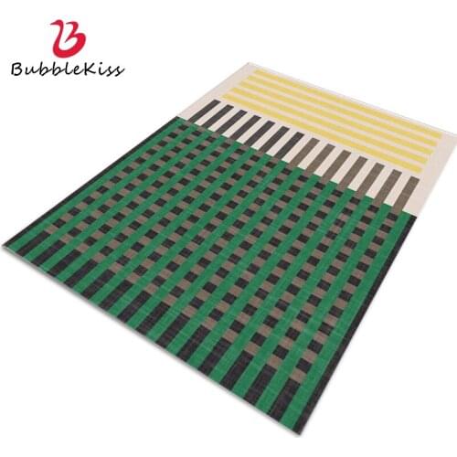 Bubble Kiss Carpets For Living Room Green 3D Lattice Pattern Rug Yellow Line Decor Floor Rugs Modern Style Home Customize Carpet