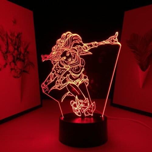 League of Legends Lady of Luminosity Game Figure Remote LED Lamp for Bedroom Decoration Night Light Gift Acrylic 3D Table Light