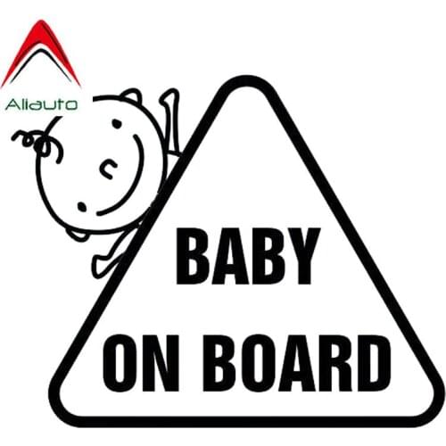 Aliauto Lovely Classic Car Sticker Safety Sign Decal Baby on Board Child Waterproof Sunscreen Decal Black/Silver,16cm*13cm