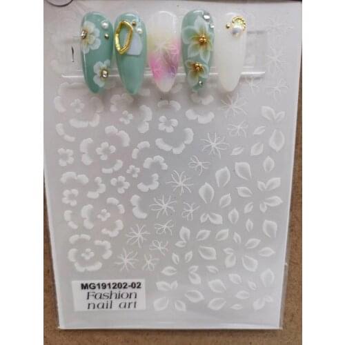 White Lace Nail Stickers Light Traceless Nail Art Nail Decor Water Mark Nail Decals