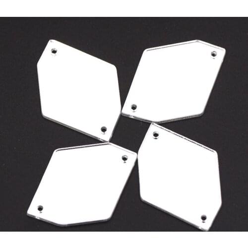 Irregular Acrylic Mirror Strass Clear Crystal Sewn Rhinestones 24*34MM Applique Flat Back Crystal For DIY Dress Decoration