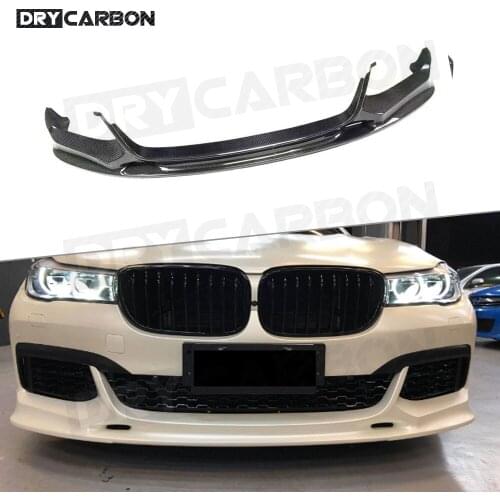 For 7 Series Carbon Fiber Front Lip Aprons Bumper Chin For BMW G11 G12 730i 740i M760 M Sport 2015 - 2018 3D Style FRP Bumper