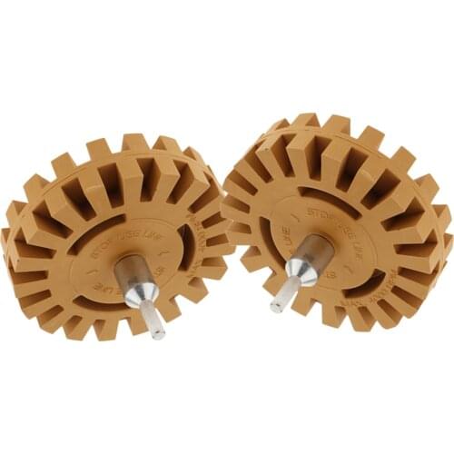 ABN Rubber Eraser Wheel with Drill Adapter 2-Pack – Pinstripe, Double Sided Adhesive, Vinyl Decal, Graphics Removal Tool