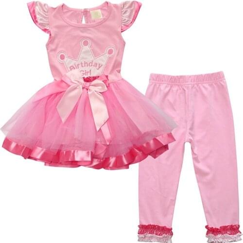 0-5T/2016 Christmas Children Clothing Girls Dress Pant 2pcs baby set Birthday Girls Costume Kids Outfits Dresses Tracksuits A060