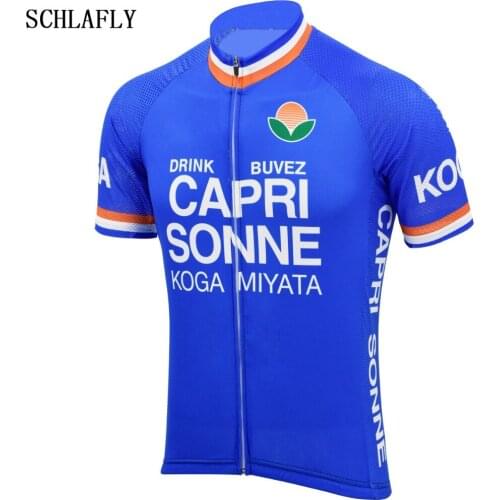 Blue orange cycling jersey team old style summer short sleeve bike wear jersey road jersey cycling clothing schlafly