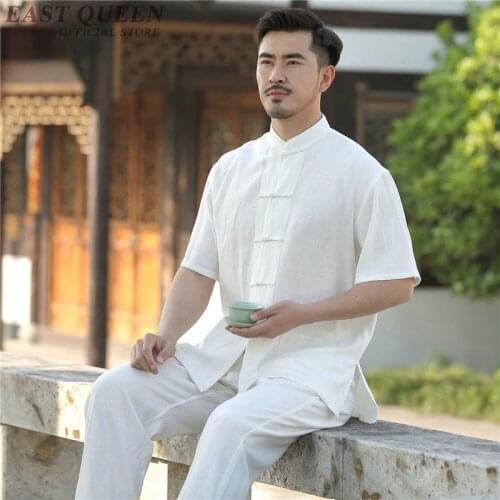 Traditional chinese clothing for men two piece set top and pants chinese market online casual loose clothing sets AA3824 Y A