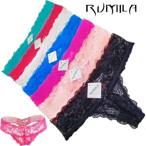 XXXXL XXXL big size 7 colorful solid lace flower Sexy Women Thongs G-string Underwear Panties Briefs Ladies T-back lingerie ah20