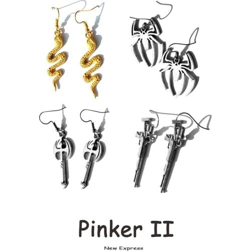 25 Style New Design Metal Women Punk Rock Fashion Jewelry Funny Drop Earrings Simple Gothic Cross Snake Spider Halloween