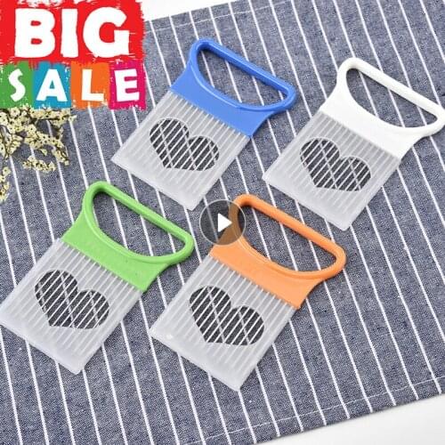 1PC New Shrendders Slicers Tomato Onion Vegetables Slicer Cutting Aid Holder Guide Slicing Cutter Safe Fork Dropshipping Durable