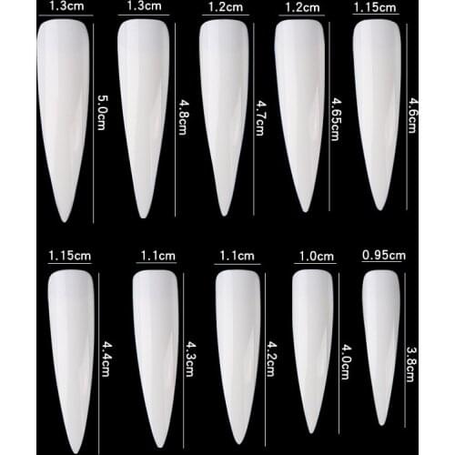 10-500pc nails, extreme stiletto nails, Clear tips, clear false nails, clear false nails, do it at home kit, pamper nail