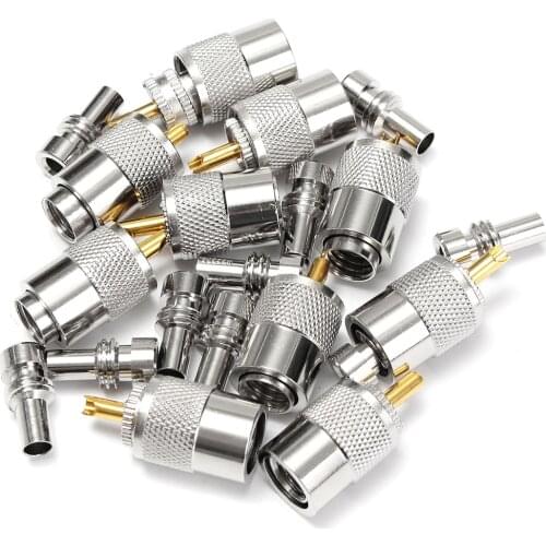 10 X PL259 UHF Connector Male Plug With Reducer for RG8X Coaxial Cable +Tube UHF RG8X connectors