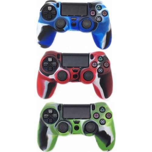 100PCS Camouflage Silicone Rubber Soft Case Skin Grip Cover Case For Sony PS4 Controller Gamepad Outer Case