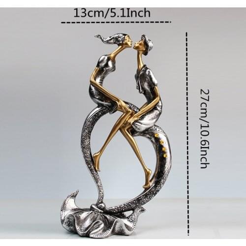 27cm Resin Love Couple Figurines European Crafts Creative Living Room TV Cabinet Bedroom Home Decoration Accessories Gift
