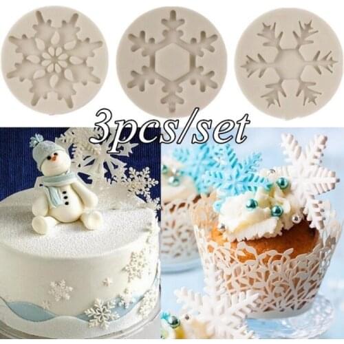 3Pcs Snow Fondant Cake Mould