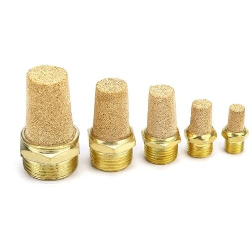 5pcs M5 1/8" 1/4" 3/8" 1/2" 3/4" Pneumatic Brass Silencers Filter Reducer Magnet Solenoid Exhaust Muffler