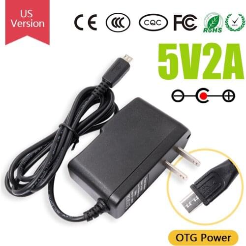 Orange Pi 5V/2A AV To OTG Power Adapter, US Version OTG Power Supply, Suitable With Zero/Zero plus 2/2G-IOT/Win/Win Plus/R1