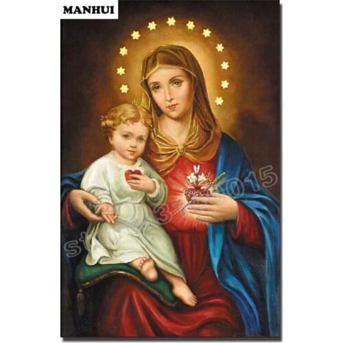 Diy Diamond painting Holy Mother 3D square drill Diamond mosaic pasted full cross stitch Crafts Needlework BEF380
