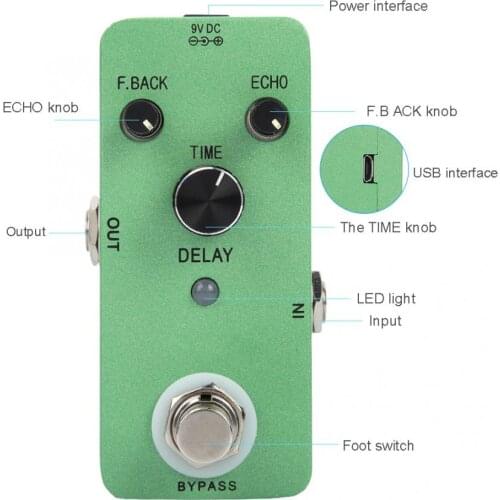 Delay Analog Classic Delay Echo Overload Reverb Guitar Effect Pedal Classic Delay Effect Sound Processor Guitar Effect Pedal