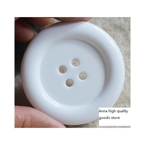 Free shipping 10pcs/lot 50mm white resin button large decorative buttons garment textile accessories