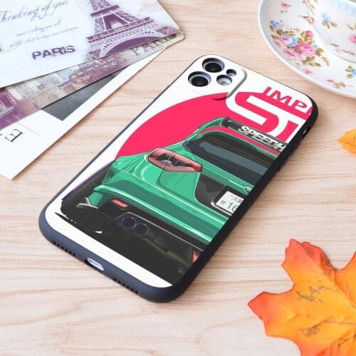 Speedhunters Turquoise Subaru Impreza Wrx Sti Print Soft Silicone Matt Case For Apple iPhone Case