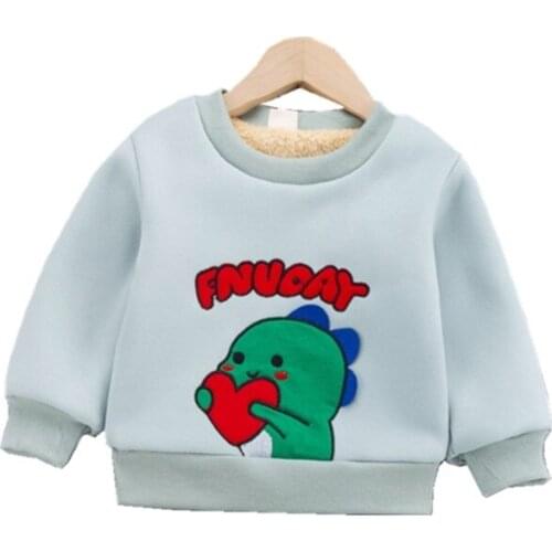 Kids Cartoon Clothes Plus Velvet Thicken Spring Autumn Boys Girls Sweatshirt Toddler Fashion Clothing Children Casual Sportswear
