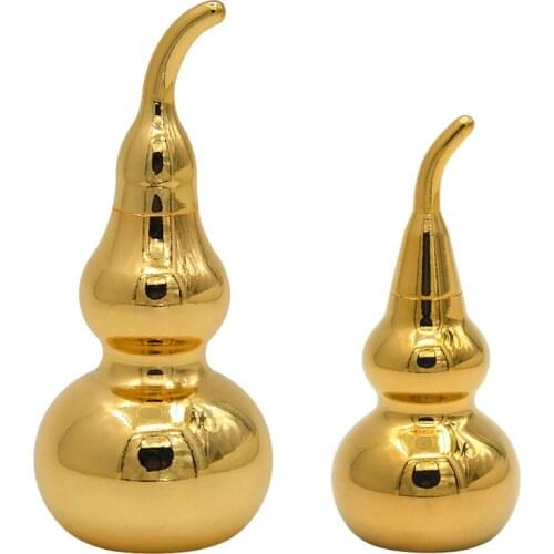 Feng Shui Decor Brass Copper Covered Gourd Wu Lou Hu Lu Chinese Lucky Charm Ancient Tai chi Daming Mantra Home Decoration Gift