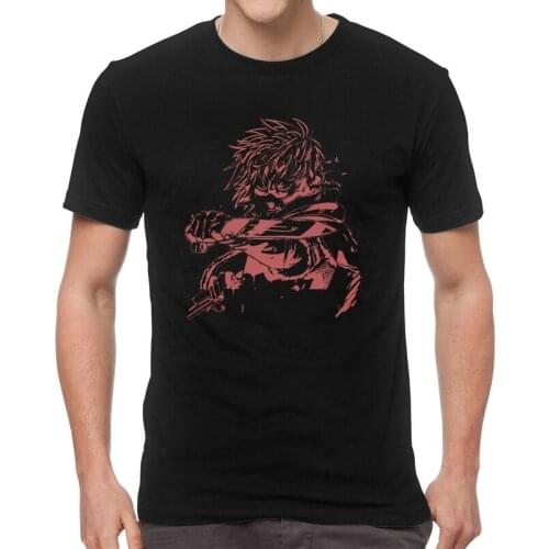 Mens Viking Thorfinn Vinland Saga T-Shirt Graphic Japan Manga Anime Tshirt Short Sleeve Hip Hop T Shirt Homme Cotton Tee Tops