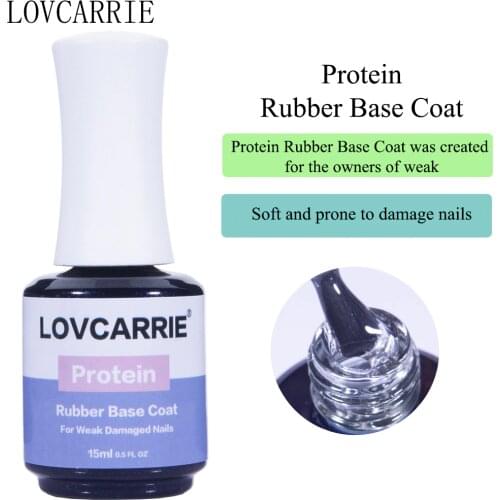 LOVCARRIE 15ML Protein Base Coat UV Gel Nail Polish Transparent Vernis Thick Glue Reinforce Gel Manicure Hybrid Varnish Primer