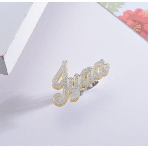 DUOYING Name Ring ,Fashion Personalized Hip Hop Customizable Acrylic Custom Rings For Women Best Friend Cute Gift Letter Ring