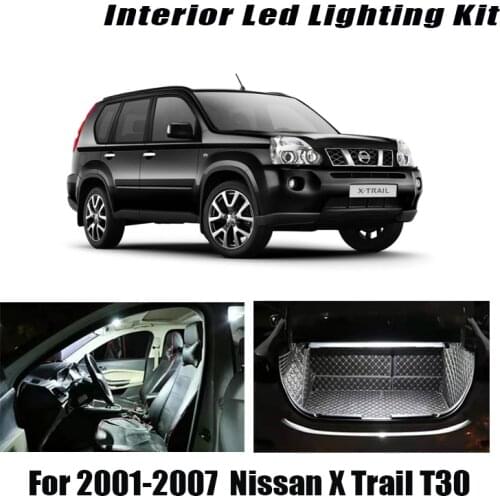 9Pcs Error Free LED Car Interior Dome Map Roof light kit For Nissan X Trail T30 2001 2002 2003 2004 2005 2006 2007