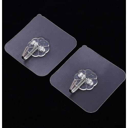 Sell 6x6cm waterproof transparent non-marking hook bathroom kitchen strong adhesive without nail hook
