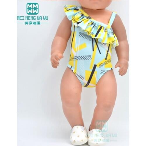 Doll Clothes fashion strapless swimsuit, sequined skirt for 43 cm toy new born doll baby 18 Inch American doll