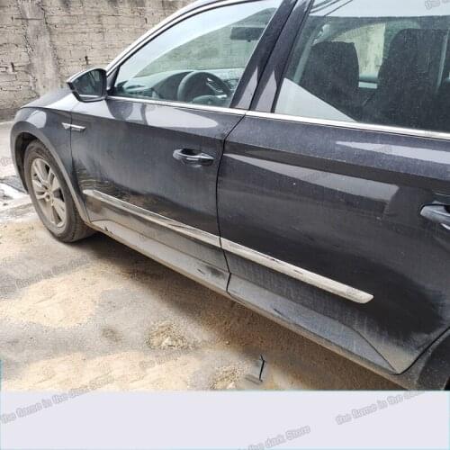 Lsrtw2017 for Skoda Superb Car Door Edge Body Strip Trims Interior Accessories Chrome 2015 2016 2017 2018 2019 2020