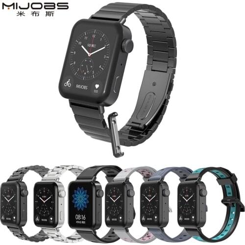 For Xiaomi Mi Watch Metal Strap With Connector Leather Watch Band Bracelet Perfect Match Silicone Replacement Accessories