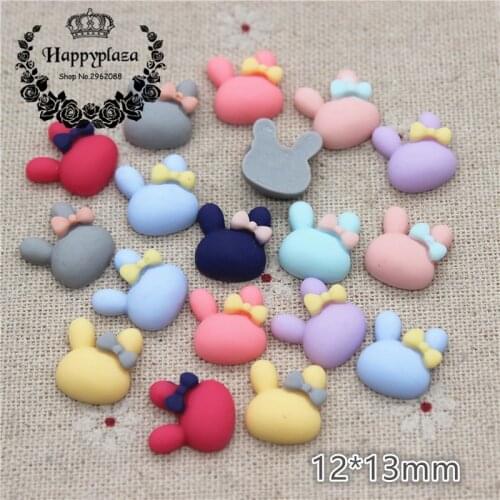 50PCS Mix Colors Cute Resin Small Rabbits Flat back Cabochon DIY Jewelry/Craft Scrapbook Decoration,12*13mm