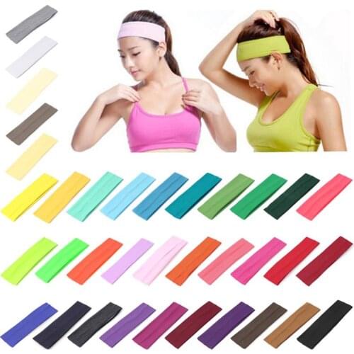 Fashion 2020 Women Men Sport Sweatband Headband Yoga Gym Stretch Basketball Hair Band Solid Color Headdress Headwear