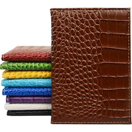 Fashion Solid Candy Color Passport Holder Crocodile Grain PU Leather No letters Blank Passport Cover Wallet